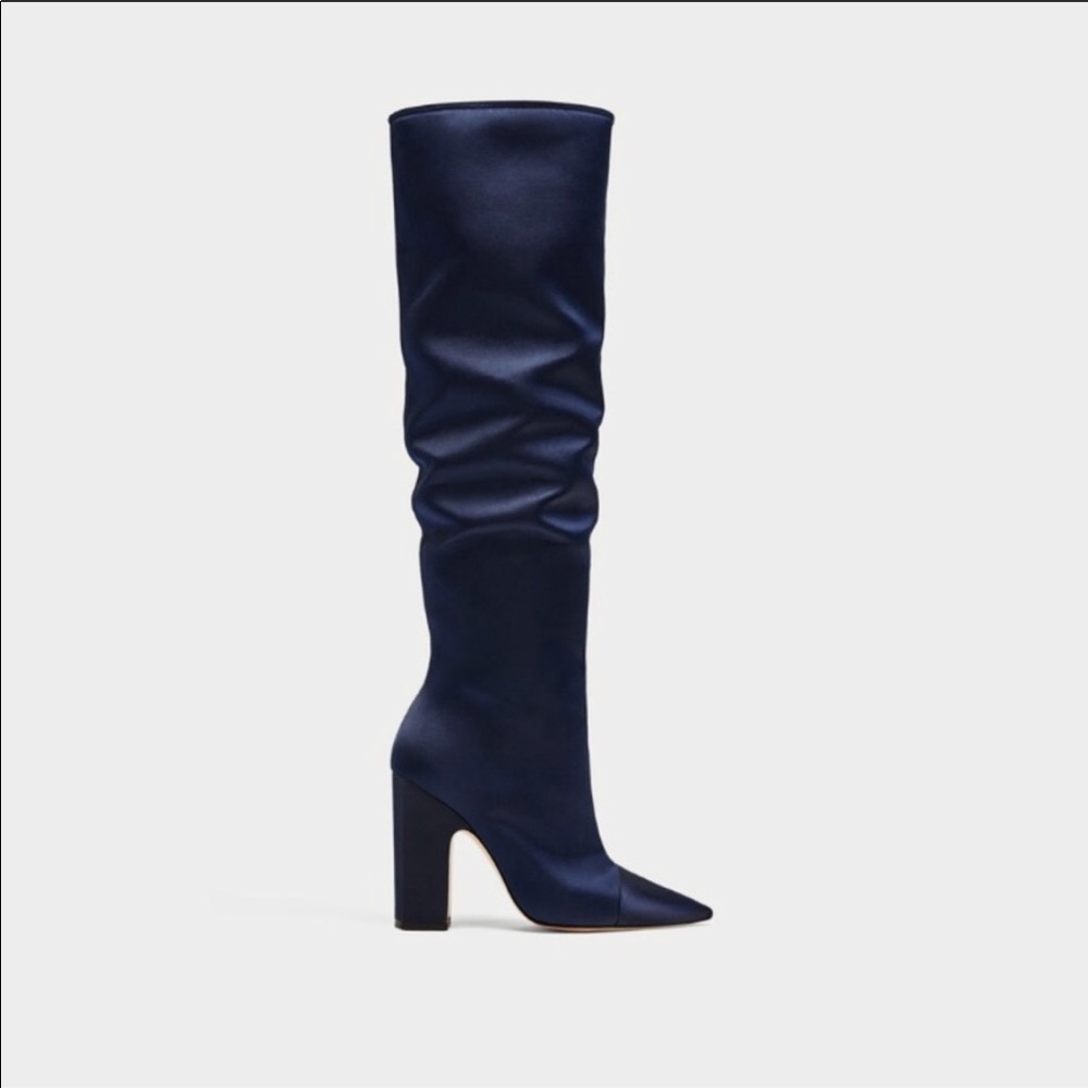 Sateen high heel boots